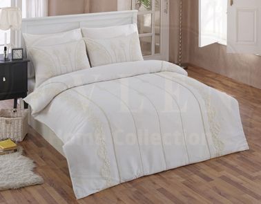 Billur Nevresim Takımı - 6 Parça Krem - Çeyiz Diyarı