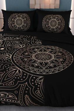 Blackline Mikro Saten 3D Dijital Baskılı Çift Kişilik Nevresim Takımı - Çeyiz Diyarı