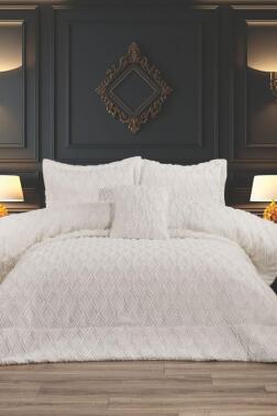 Bliss Çift Kişilik Yatak Örtüsü Takımı Cappucino - Çeyiz Diyarı