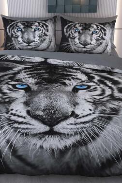 Blue Eye Mikro Saten 3D Dijital Baskılı Çift Kişilik Nevresim Takımı - Çeyiz Diyarı