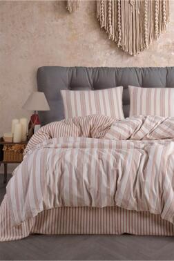 Bona 4 Parça %100 Pamuk Çift Kişilik Nevresim Takımı Kiremit - Çeyiz Diyarı