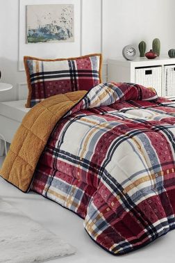 Boris Tek Kişilik Yorgan Takımı 160x240 Cm Kırmızı - Çeyiz Diyarı