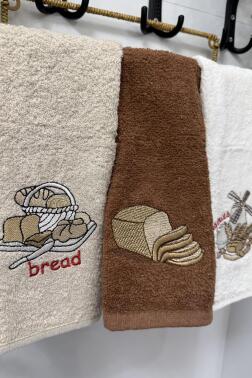 Bread Nakışlı 3lü Mutfak Havlu Takımı 30x50 Cm - Çeyiz Diyarı (1)
