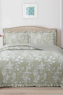 Breeze Sade Çiçekler Çift Kişilik Yatak Örtüsü 240x260 - Çeyiz Diyarı