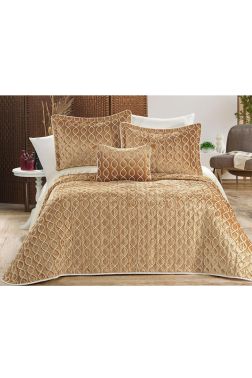 Brillance Çift Kişilik Yatak Örtüsü Gold - Çeyiz Diyarı