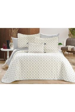 Brillance Çift Kişilik Yatak Örtüsü Krem Gri - Çeyiz Diyarı