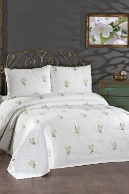 Bukata Nakışlı Şönil 3 Parça Çift Kişilik Yatak Örtüsü - Çeyiz Diyarı