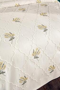 Bukata Nakışlı Şönil 3 Parça Çift Kişilik Yatak Örtüsü - Çeyiz Diyarı (1)