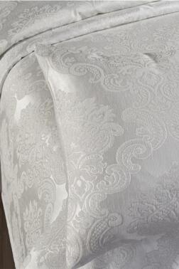 Busem Jakarlı Şönil Tek Kişilik Yatak Örtüsü Krem - Çeyiz Diyarı (1)