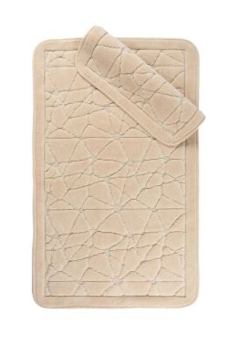 Cam Kırığı Pamuk Banyo Paspas Seti 2'li Cappucino - Çeyiz Diyarı