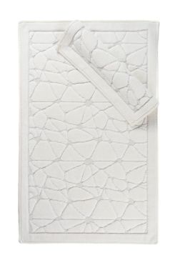 Cam Kırığı Pamuk Banyo Paspas Seti 2'li Krem - Çeyiz Diyarı