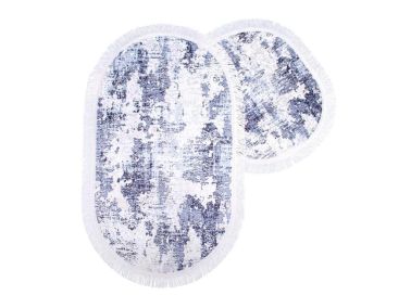 Came Oval Banyo Paspas Seti 2 Li Gri - Çeyiz Diyarı