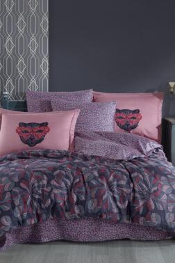 Caprice Pamuk Saten Çift Kişilik Nevresim Takımı Pembe - Hobby