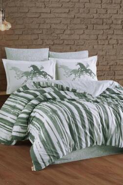 Cascade Çift Kişilik Poplin Nevresim Takımı Yeşil - Hobby