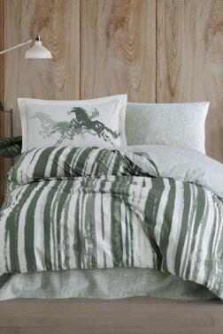 Cascade Tek Kişilik Ranforce Nevresim Takımı Yeşil - Hobby