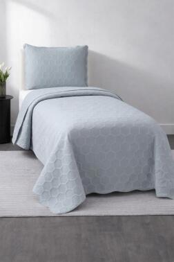 Cenevre Elyaf Dolgulu Tek Kişilik 180x240 Cm Yatak Örtüsü Antrasit - Çeyiz Diyarı