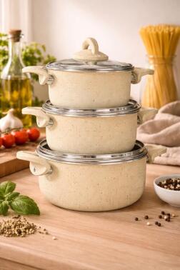 ÇETCOOK 3 LÜ GÜVEÇ SETİ (16-18-20 CM) - Çeyiz Diyarı