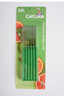 ÇETCOOK 6'LI MEYVE BIÇAĞI YESIL - 