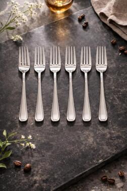 ÇETCOOK STAR 18/10 ÇELİK 6lı TATLI ÇATAL SETİ - Çeyiz Diyarı