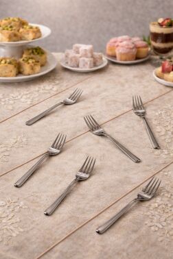 ÇETCOOK STAR 18/10 ÇELİK 6lı TATLI ÇATAL SETİ - Çeyiz Diyarı