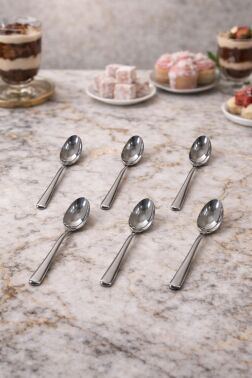 ÇETCOOK STAR 18/10 ÇELİK 6lı TATLI KAŞIĞI SETİ - Çeyiz Diyarı