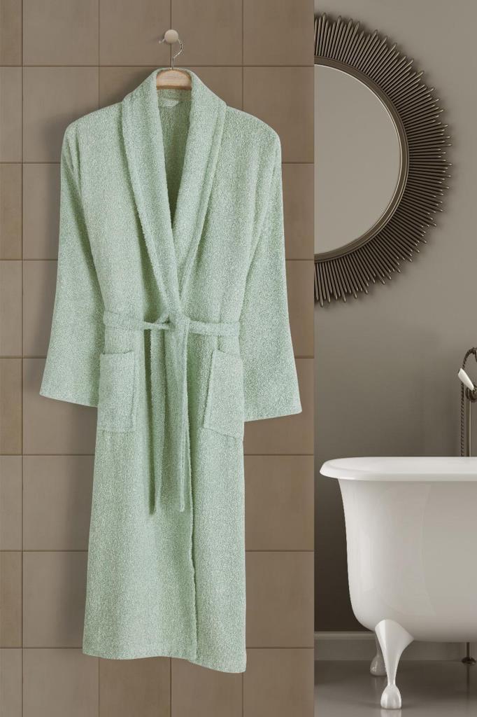 Çeyiz Diyarı Alora Şal Yaka Bornoz L-Xl Beden Su Yeşili