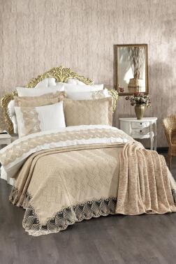 Çeyiz Diyarı Anka 10 Parça Battaniyeli Çeyiz Seti Bej - Çeyiz Diyarı