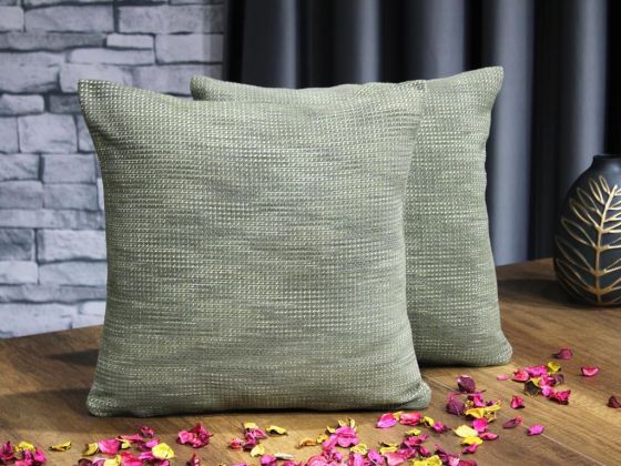 Çeyiz Diyarı Aysu Lüx Jakarlı 2 Li Kırlent Kılıfı Haki - Çeyiz Diyarı