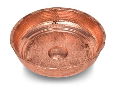 Çeyiz Diyarı Bakır Kurnacı Hamam Tası 14 Cm - 5