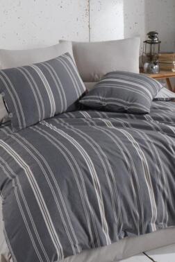 Çeyiz Diyarı Belgin Çift Kişilik Nevresim Takımı Antrasit - Çeyiz Diyarı