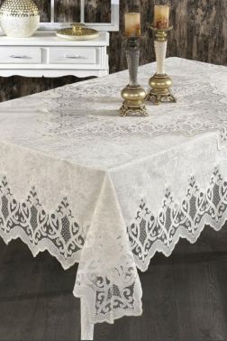 Çeyiz Diyarı Bellisimo Tek Masa Örtüsü 160x220 Cm Krem - Çeyiz Diyarı