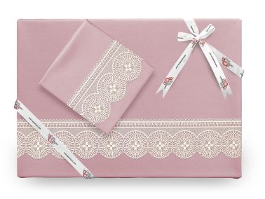 Çeyiz Diyarı Birella Sade Fransız Güpürlü Nevresim Takımı Pudra - Çeyiz Diyarı