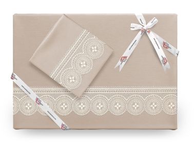 Çeyiz Diyarı Birella Sade Fransız Güpürlü Nevresim Takımı Cappucino - Çeyiz Diyarı