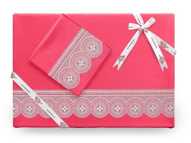 Çeyiz Diyarı Birella Sade Fransız Güpürlü Nevresim Takımı Nar Çiçeği - Çeyiz Diyarı