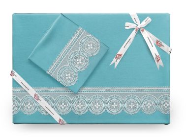 Çeyiz Diyarı Birella Sade Fransız Güpürlü Nevresim Takımı Petrol Yeşil - Çeyiz Diyarı