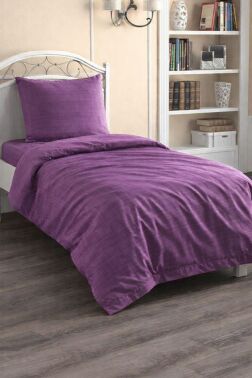 Çeyiz Diyarı Brush 3 Parça Tek Kişilik Nevresim Takımı Lila