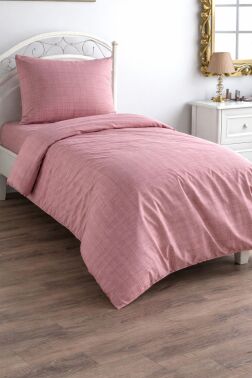 Çeyiz Diyarı Brush 3 Parça Tek Kişilik Nevresim Takımı Gül Kurusu