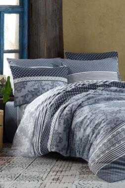 Çeyiz Diyarı Daniela Çift Kişilik Nevresim Takımı Gri - Çeyiz Diyarı