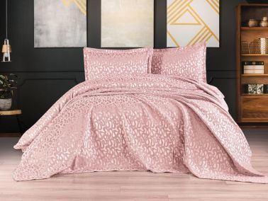 Çeyiz Diyarı Delmare 3 Parça Yatak Örtüsü Takımı Pudra - Çeyiz Diyarı