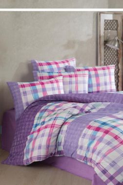 Çeyiz Diyarı Dicle Çift Kişilik Lastikli Çarşaflı Nevresim Takımı - Çeyiz Diyarı