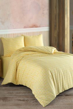 Çeyiz Diyarı Elips Çift Kişilik Nevresim Takımı Sarı - Çeyiz Diyarı