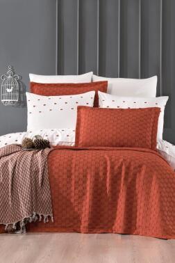 Çeyiz Diyarı Fiona 10 Parça Pikeli Çeyiz Seti Kiremit - Çeyiz Diyarı