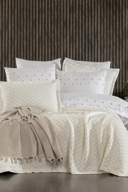 Çeyiz Diyarı Fiona 10 Parça Pikeli Çeyiz Seti Krem - Çeyiz Diyarı