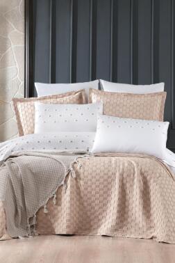 Çeyiz Diyarı Fiona 10 Parça Pikeli Çeyiz Seti Bej - Çeyiz Diyarı