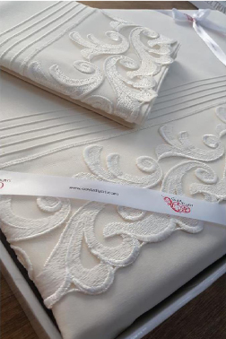 Çeyiz Diyarı Fransız Güpürlü Nervürlü Belinda Nevresim Takımı Krem - Çeyiz Diyarı (1)