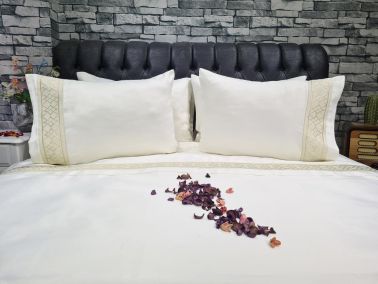 Çeyiz Diyarı Goat Pamuk Saten Nevresim Takımı Krem Gold - Çeyiz Diyarı (1)