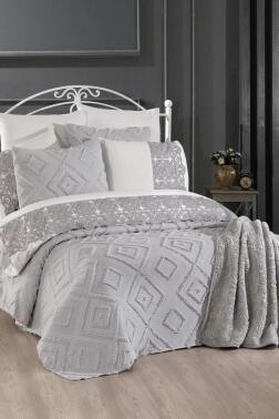 Çeyiz Diyarı Hürrem 10 Parça Battaniyeli Çeyiz Seti Gri - Çeyiz Diyarı