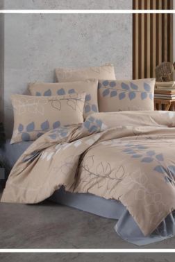 Çeyiz Diyarı İzel Çift Kişilik Lastikli Çarşaflı Nevresim Takımı - Çeyiz Diyarı