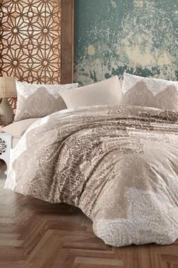 Çeyiz Diyarı Jenya Çift Kişilik Nevresim Takımı Kahve - Çeyiz Diyarı