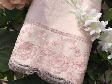 Çeyiz Diyarı Kure Çeyizlik Havlu Pudra - Çeyiz Diyarı